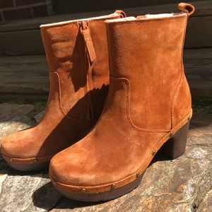 NWOT Clark’s suede platform ankle boot